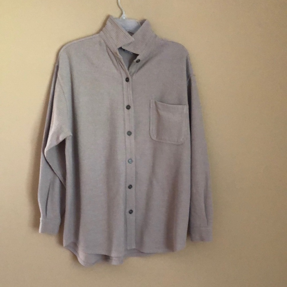 Taupe Corduroy Button Down Shirt